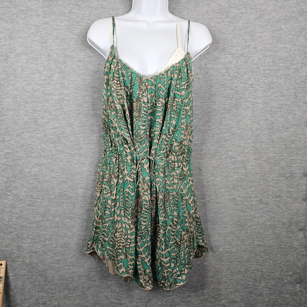 Chelsea flower Women's 100% Silk Blue Floral Printed V-neck Dress Size S